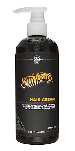 Suavecito Hair Cream Pump Bottle Medium Shine All Day Light Hold (16 oz)