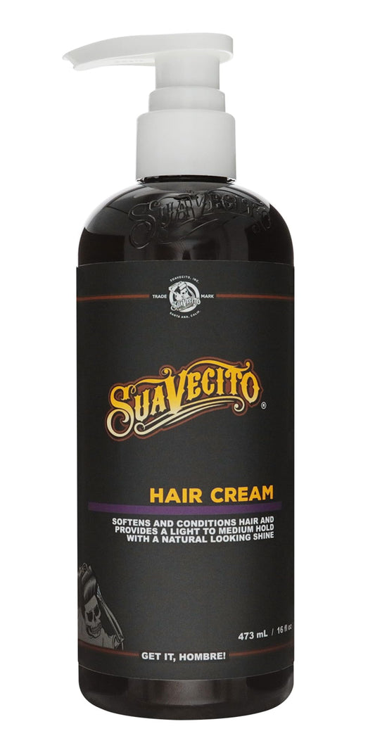 Suavecito Hair Cream Pump Bottle Medium Shine All Day Light Hold (16 oz)