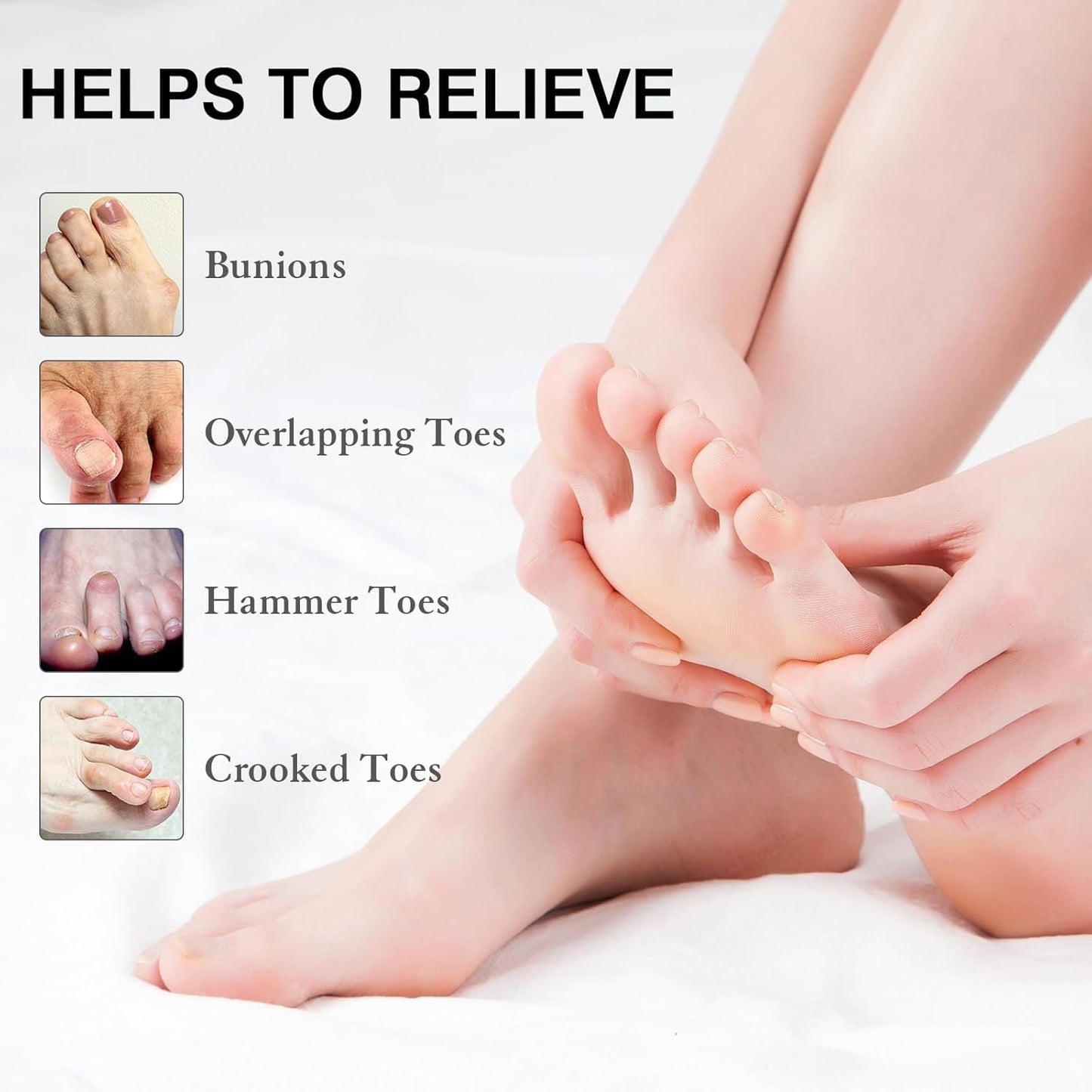 sundpik 2PCS Toe Spacers for Women and Men, Toe Separators for Pedicure, Bunion Corrector, Hammer Toe Straightener, Plantar Fasciitis, Toe Spreaders Beauty and Personal Care sundpik