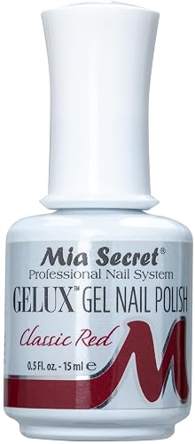 Mia Secret Gelux Soak-off gel nail polish color Classic Red - Gel polish cured with nail lamp - Esmaltes para uñas en gel de larga duración para Beauty & Personal Care Mia Secret