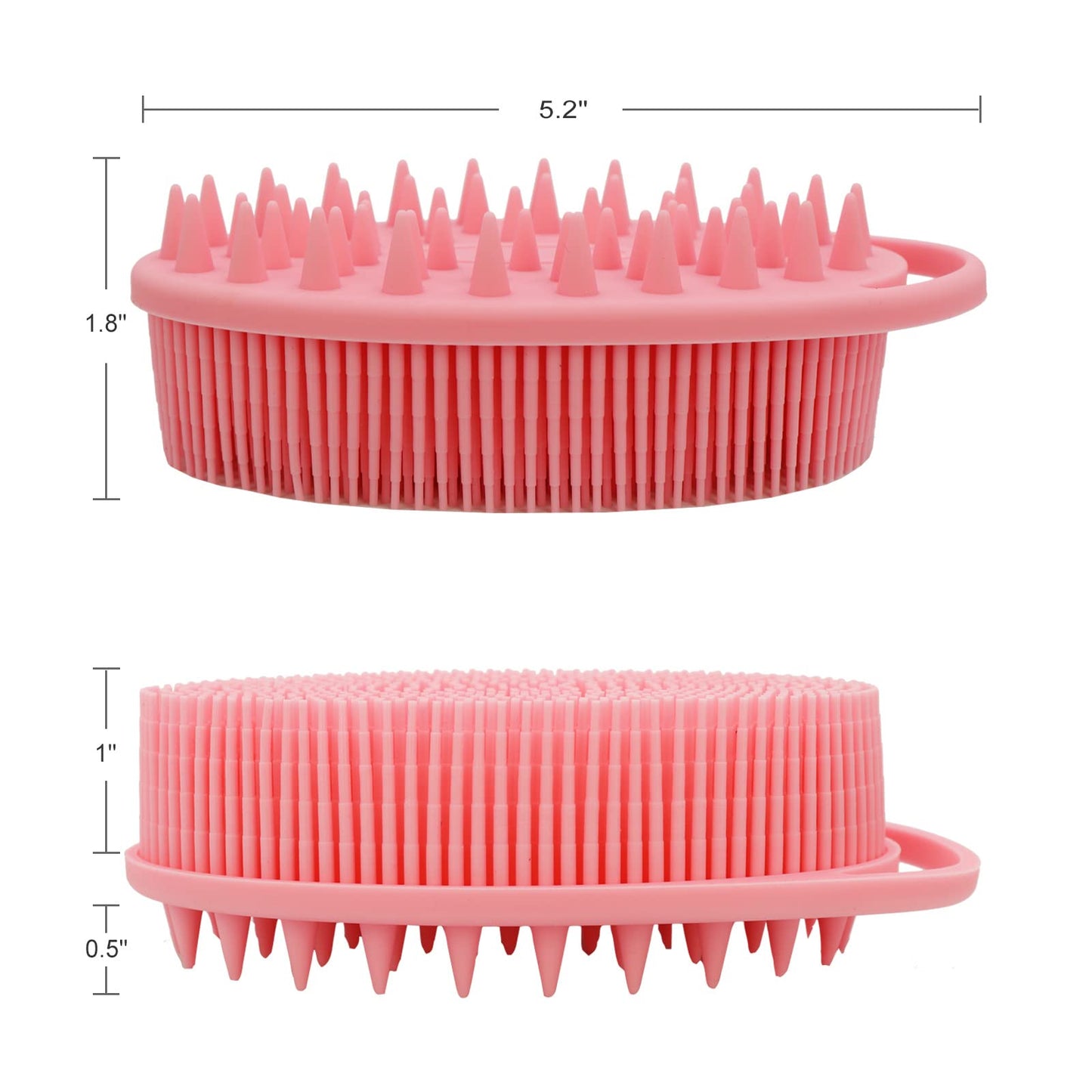 Upgrade 2 in 1 Bath and Shampoo Body Brush, Silicone Exfoliating Body Scrubber for Use in Shower, Premium Silicone Loofah, Head Scrubber, Scalp