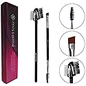 Metal Teeth Eyelash Comb and Duo End Angled Eyebrow Brush with Spoolie, Best To Define Mascara, Eye Brow Powder Makeup and Lash Extension