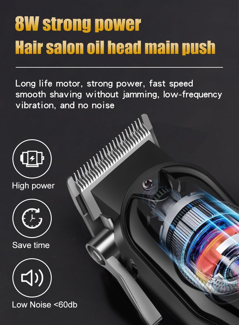 Electric Hair Clippers for Men Professional Cordless and Trimmers Set with LED Digital Display 4 Limit Combs Rechargeable Cutting Kit for At-Home Use Beauty and Personal Care GLESVOWIO