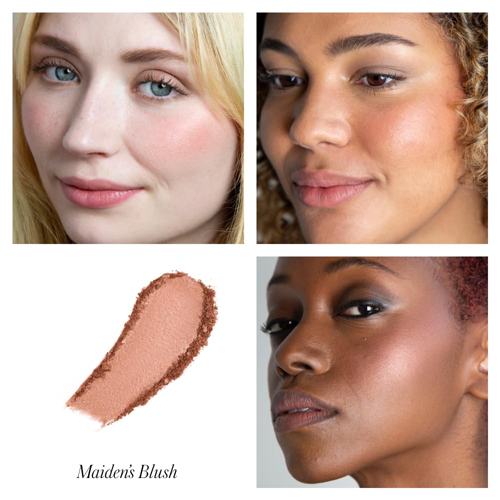 RMS Beauty Redimension Hydra Powder Blush - Hydrating Mineral Powder Blush with Buildable Natural Color, Lightweight Long-Lasting Finish, Clean