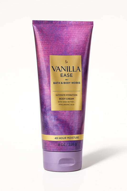 Bath & Body Works Vanilla Ease Ultimate Hydration Body Cream, 8 oz / 226 g - Aloe, Shea Butter, Cocoa Butter, 24-Hour Moisture (1)