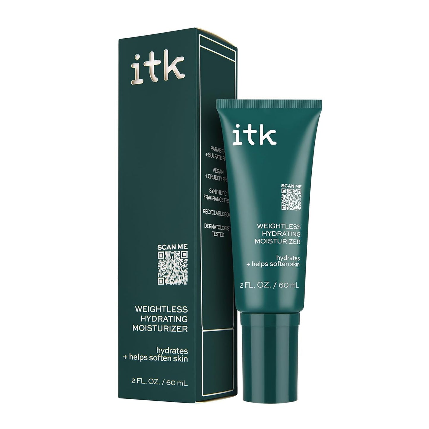 ITK Skincare Weightless Hydrating Face Moisturizer - Hydrates + Smoothes Skin - Niacinamide - Brighten Dark Spots - Hyaluronic Acid - Maintain