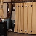 Pine Valley Quilts Star and Pip Country Primitive Shower Curtain 72x72