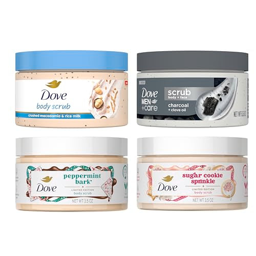 Dove Limited Edition Holiday Treats Exfoliating Mini Body Scrub 4 Pack for Deep Nourishment 3.5oz each Beauty & Personal Care Dove