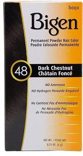 Bigen Permanent Powder Hair Color 48 Dark Chestnut 1 ea (Pack of 8)