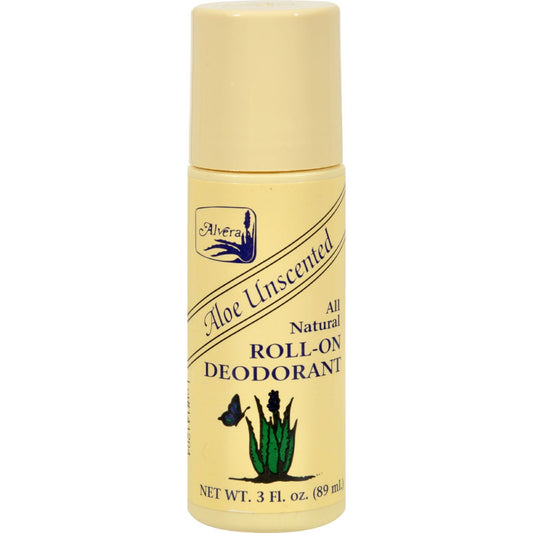 Alvera All Natural Roll-On Deodorant Aloe Unscented - 3 fl oz (Pack of 4) Beauty and Personal Care Alvera