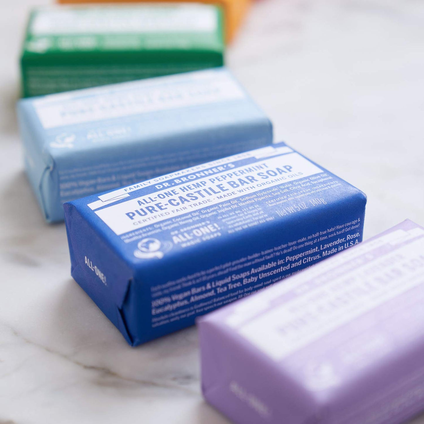 Dr. Bronner's - Pure-Castile Bar Soap (Peppermint, 5 ounce, 3-Pack) - Made with Organic Oils, For Face, Body and Hair, Gentle and Moisturizing