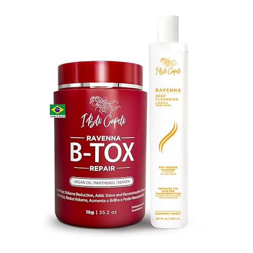 I Belli Capelli Ravenna Hair Treatment Kit- 1kg/35.02 oz B-tox Hair Mask + 300ml/10.1 fl.oz Anti-Residue Shampoo- Repair & Clarifying Shampoo