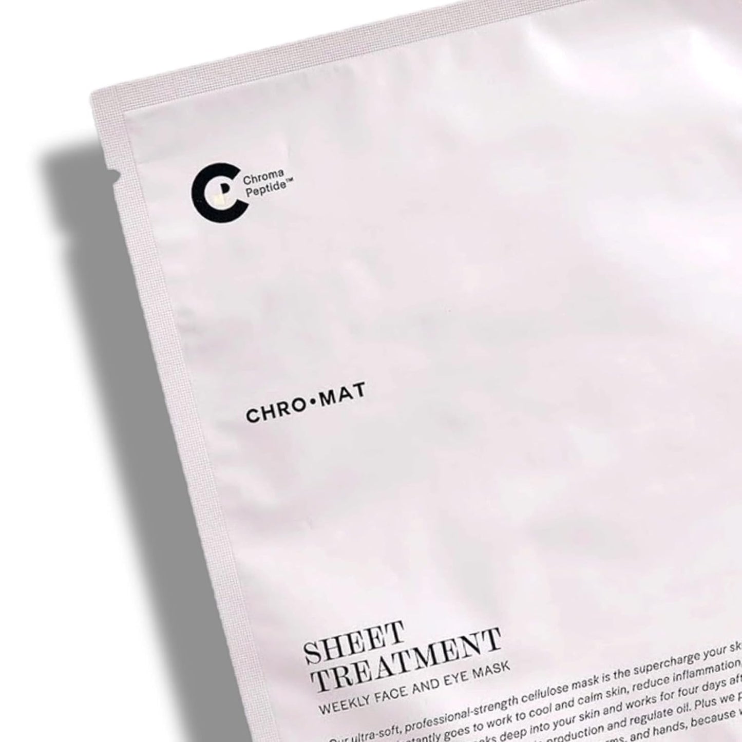 CHROMAT Sheet Treatment - 4 Pack Sheet Mask - Face & Eye Mask with Chroma Peptide, Fucoreverse, Tens’Up & Lyocell - Hydrating & Smoothing
