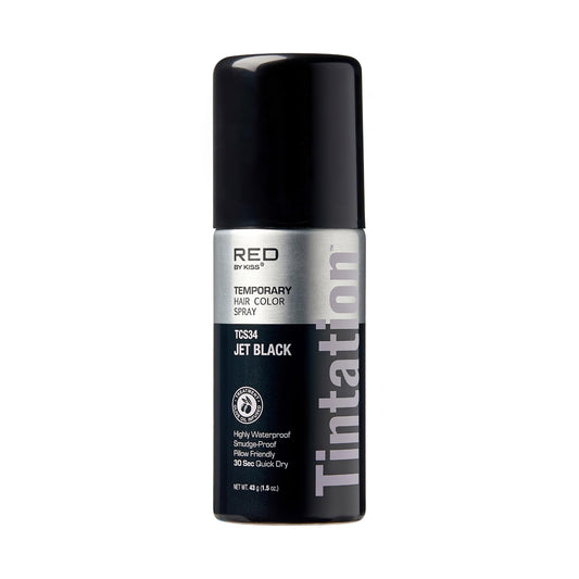 RED by Kiss 1.5OZ. Tintation Temporary Hair Color Spray, Instant Gray Root Cover Up, Water-Resistant, Smudge-Proof, Hairline & Barber Touch-Up, Quick