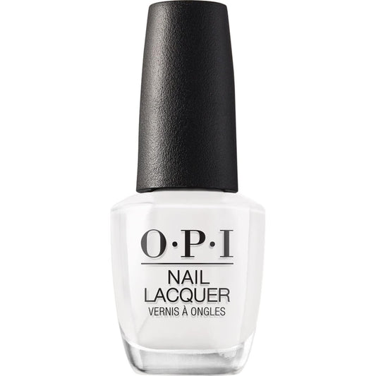 OPI Nail Lacquer Alpine Snow | Opaque Soft White Crème Chip Resistant Nail Polish | Fast Drying, Streak Free