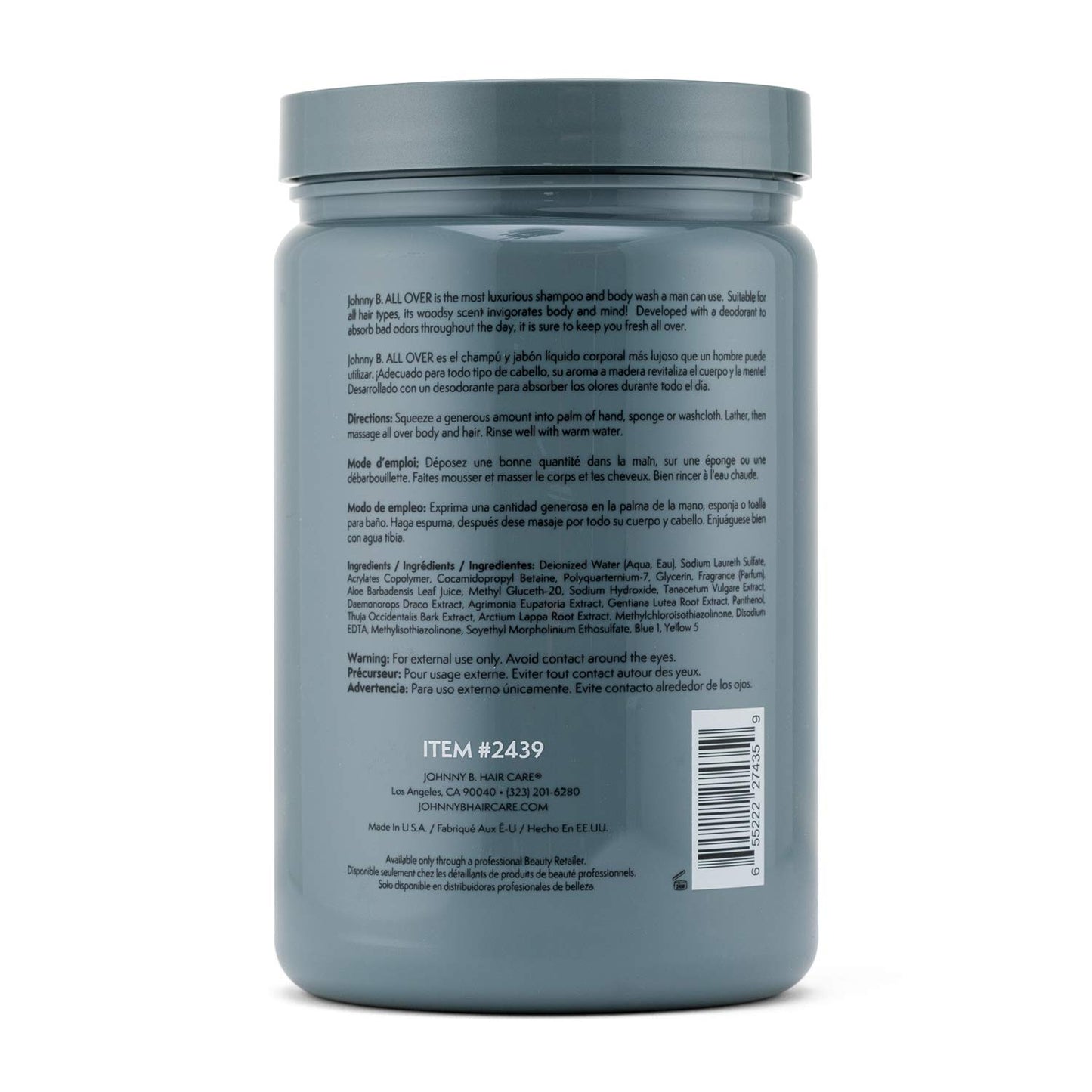 JOHNNY B. Professional All Over Hair Shampoo and Body Wash 32 oz.