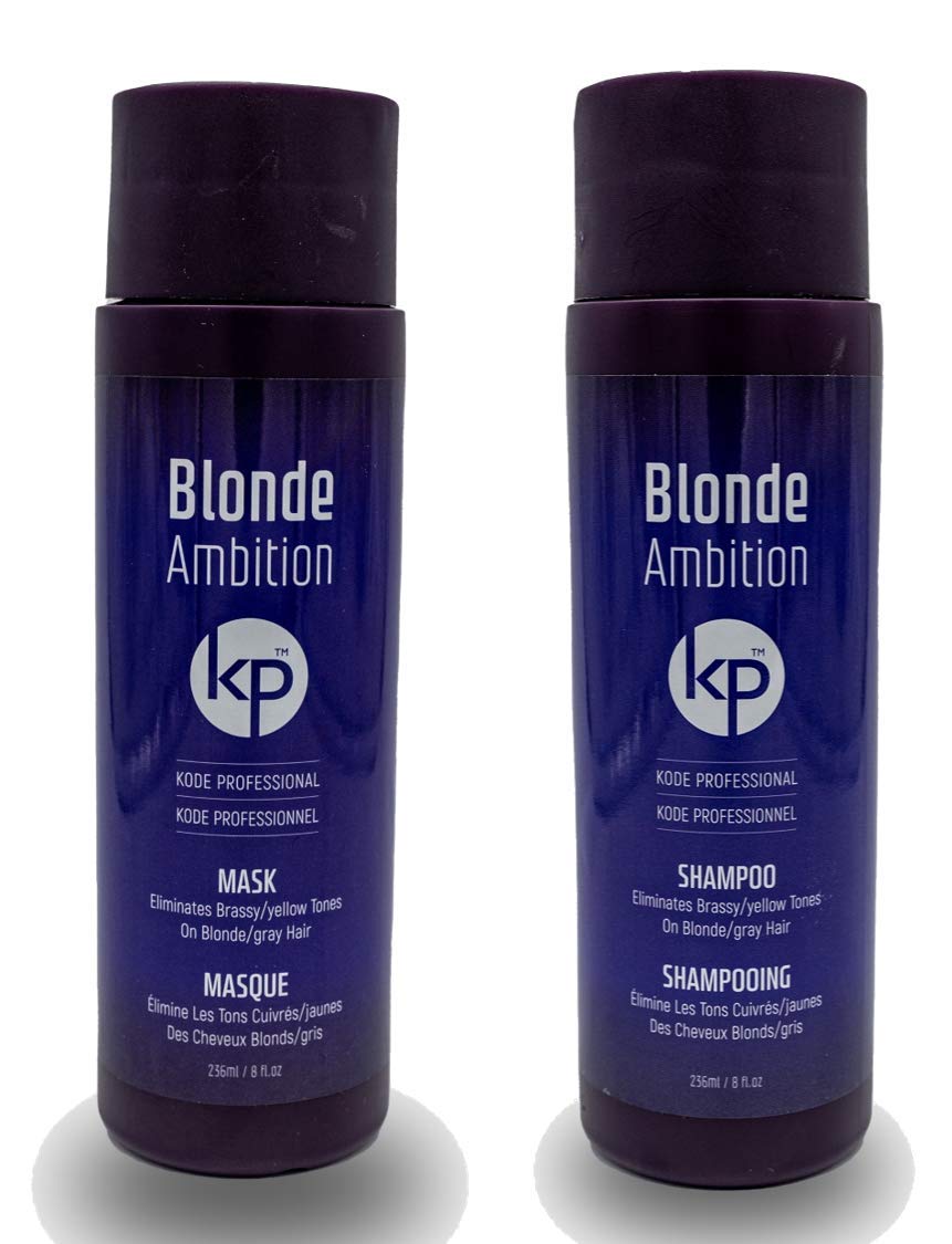 Blonde Ambition Purple Toning Shampoo and Conditioner Set, 8 floz by Kode Professional