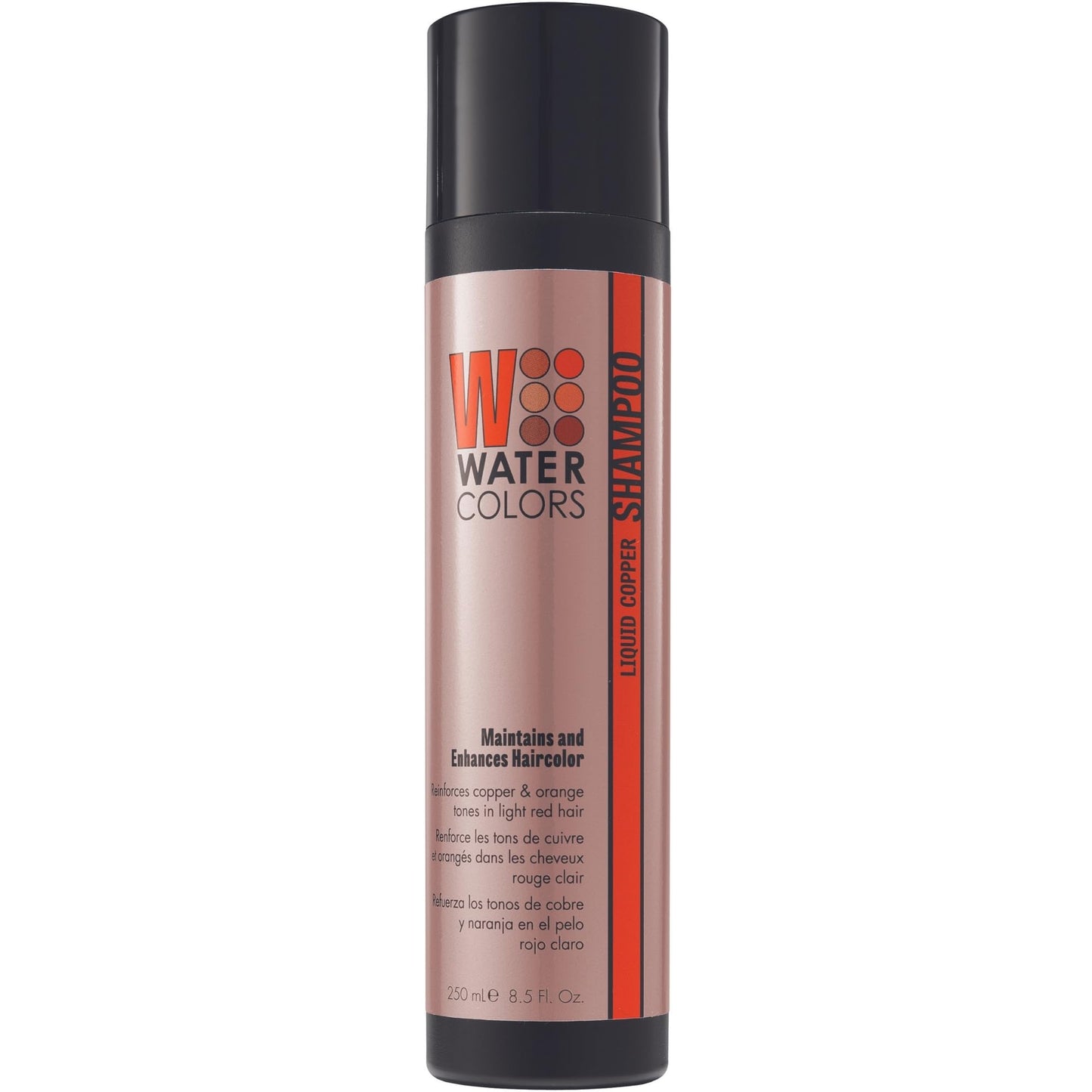 Watercolors Color Depositing Shampoo, Semi Permanent Hair Color 8.5 oz - LIQUID COPPER