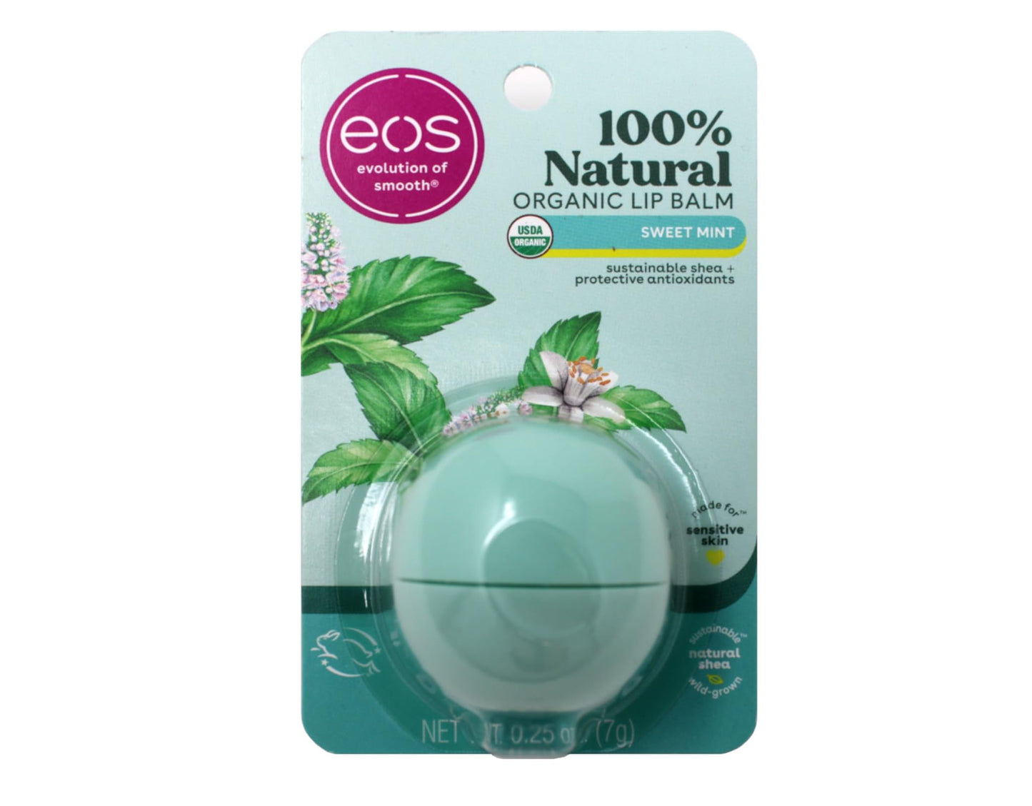 eos Smooth Lip Balm Sphere, Sweet Mint 0.25 oz (Pack of 4)