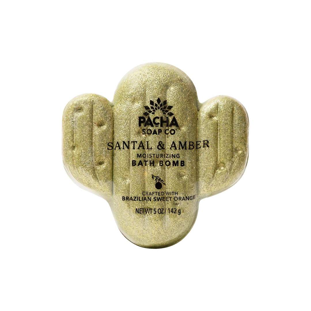 Pacha SOAP Bath Bomb 3 Pack, Nourishing, Moisturizing, Santal & Amber, Clean Ingredients & Handcrafted in The USA, 5 oz Each