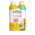 Alba Botanica Hawaiian Coconut Sunscreen, Spray Broad Spectrum SPF 30 Sunscreen, Water Resistant and Biodegradable 5 fl oz Bottle (Pack of 2)