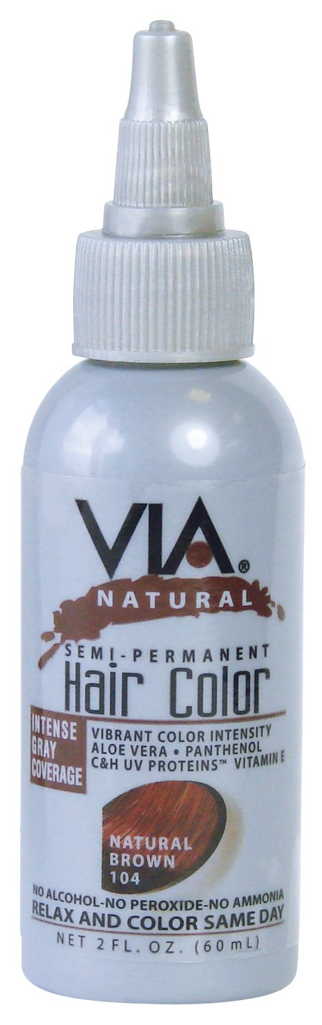 Via Natural Semi Permanent Hair Color 2oz 1PC (#104 - Natural Brown)