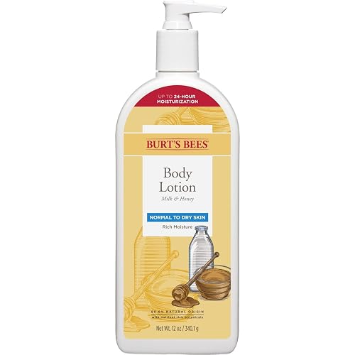 Burt's Bees Body Lotion for Normal to Dry Skin with Milk & Honey, 12 Oz (Package May Vary)