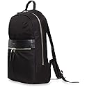 KNOMO Beauchamp Women's 14" Laptop Bag Computer Backpack Bookbag for Work, College, Travel Daypack Purse, Black, Golden Zip