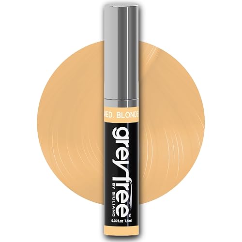Greyfree Hair Mascara Root Touch-Up for Gray Hair | Precision Hairline Concealer for Brows & Beard Medium-Blonde (warm tone)