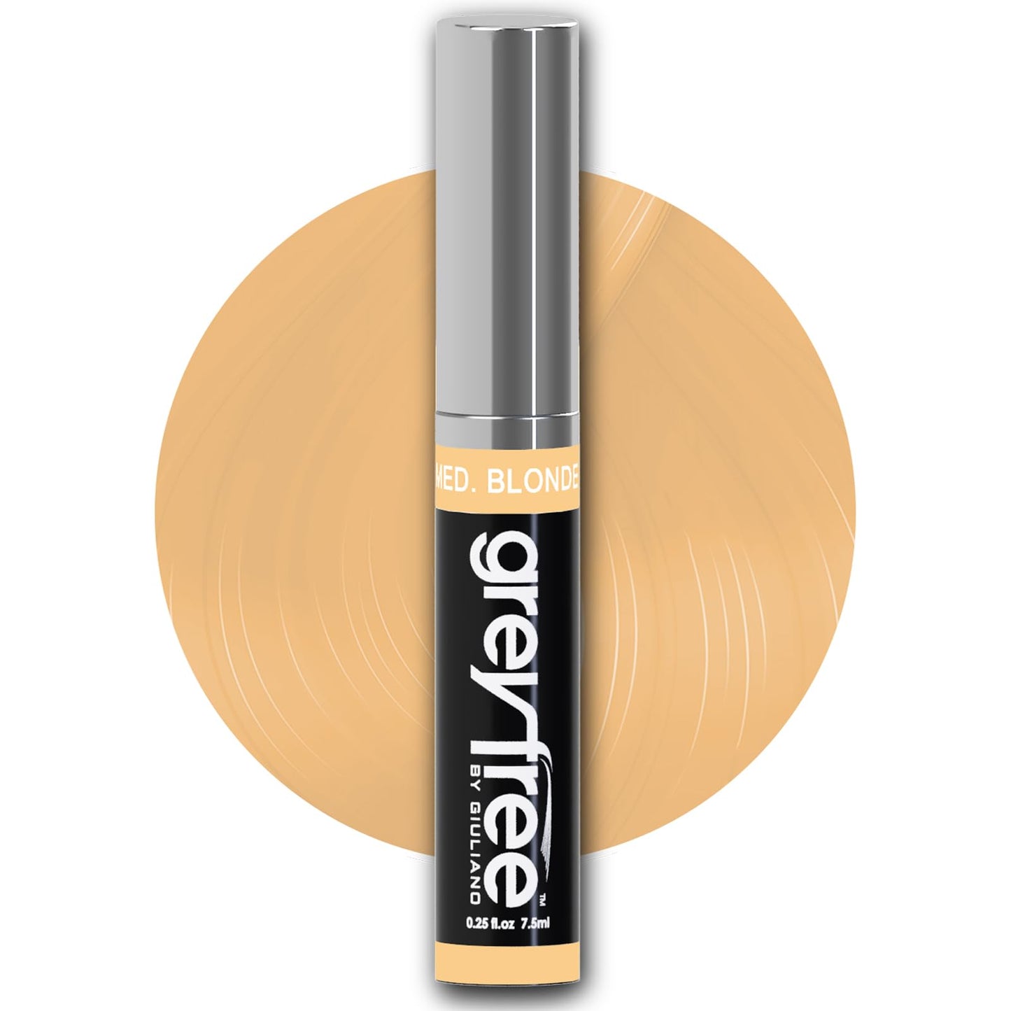 Greyfree Hair Mascara Root Touch-Up for Gray Hair | Precision Hairline Concealer for Brows & Beard Medium-Blonde (warm tone)