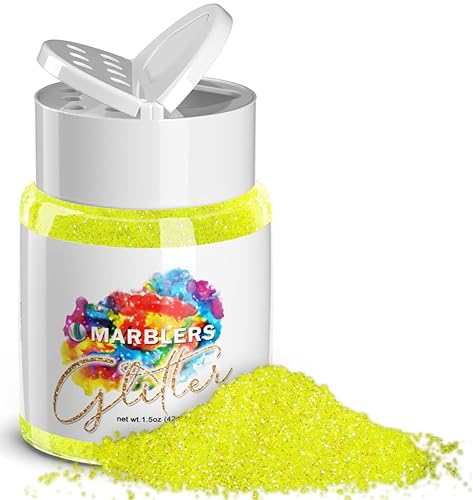 MARBLERS Holographic Glitter [Rainbow Yellow] 1.5oz (42g) | Fine | Non-Toxic, Vegan, Cruelty-Free | Face, Body, Eyeshadow, Hair, Festival, Party