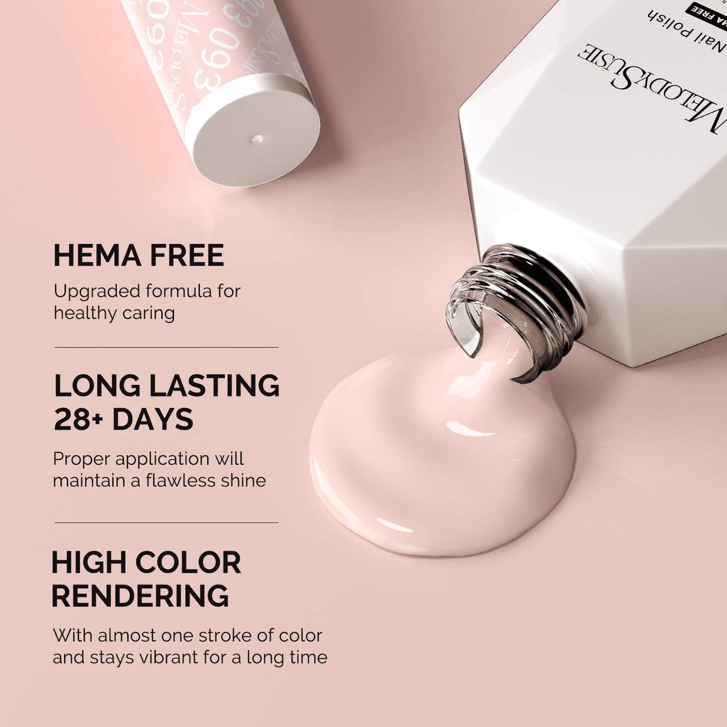 MelodySusie Hema Free Gel Nail Polish, 0.5 Fl Oz Thick Nude Pink Gel Polish, Non Toxic, Long Lasting, Soak Off UV Nail Polish, Manicure Nail Design Beauty and Personal Care MelodySusie