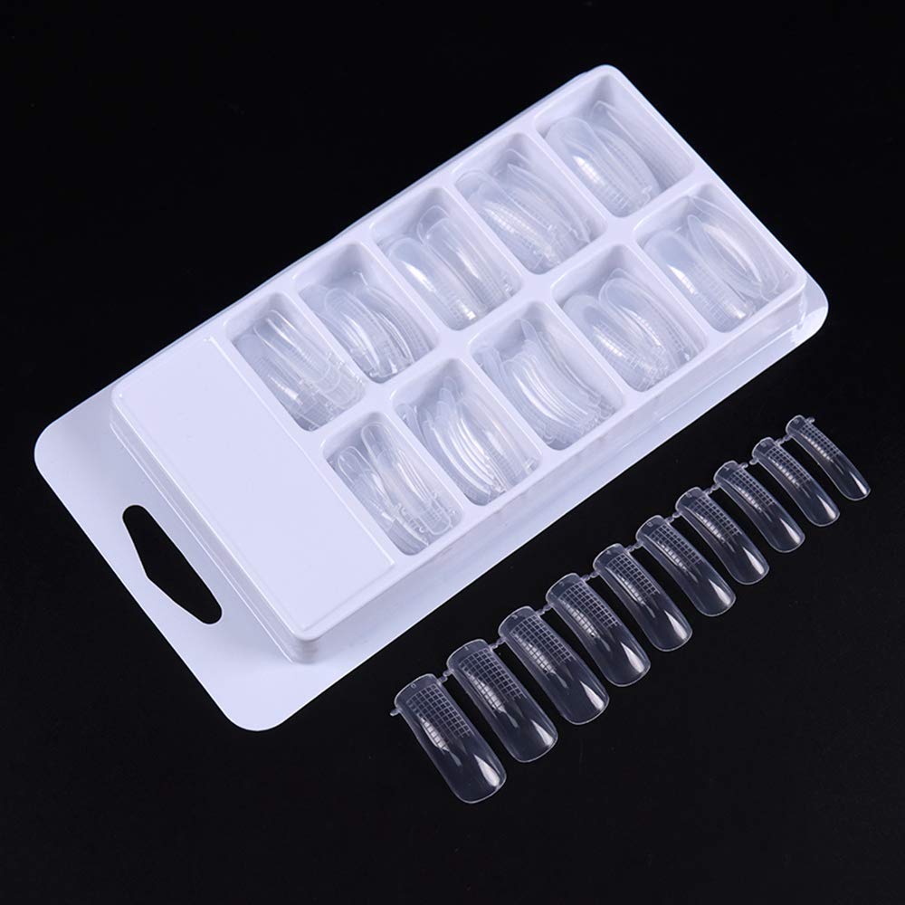 DNHCLL 600 PCS 12 Sizes False Toenails Full Cover Artificial French Acrylic Toenails for Nail Salons and DIY Nail Art (Natural)