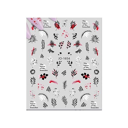 XIAOYAOJING 3D Nail Sticker Nails Decals Charm DIY Nail Art Decoration English Letters Wraps Slider Decals Manicure Flower Nail Sticker(JO 1654) Beauty & Personal Care XIAOYAOJING