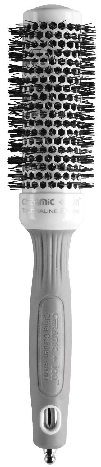 Olivia Garden Ceramic + Ion Round Thermal Hair Brush - Not Electrical - Professional Blowout Brush for Normal to Thick Hair - 1.38"-Diameter Barrel