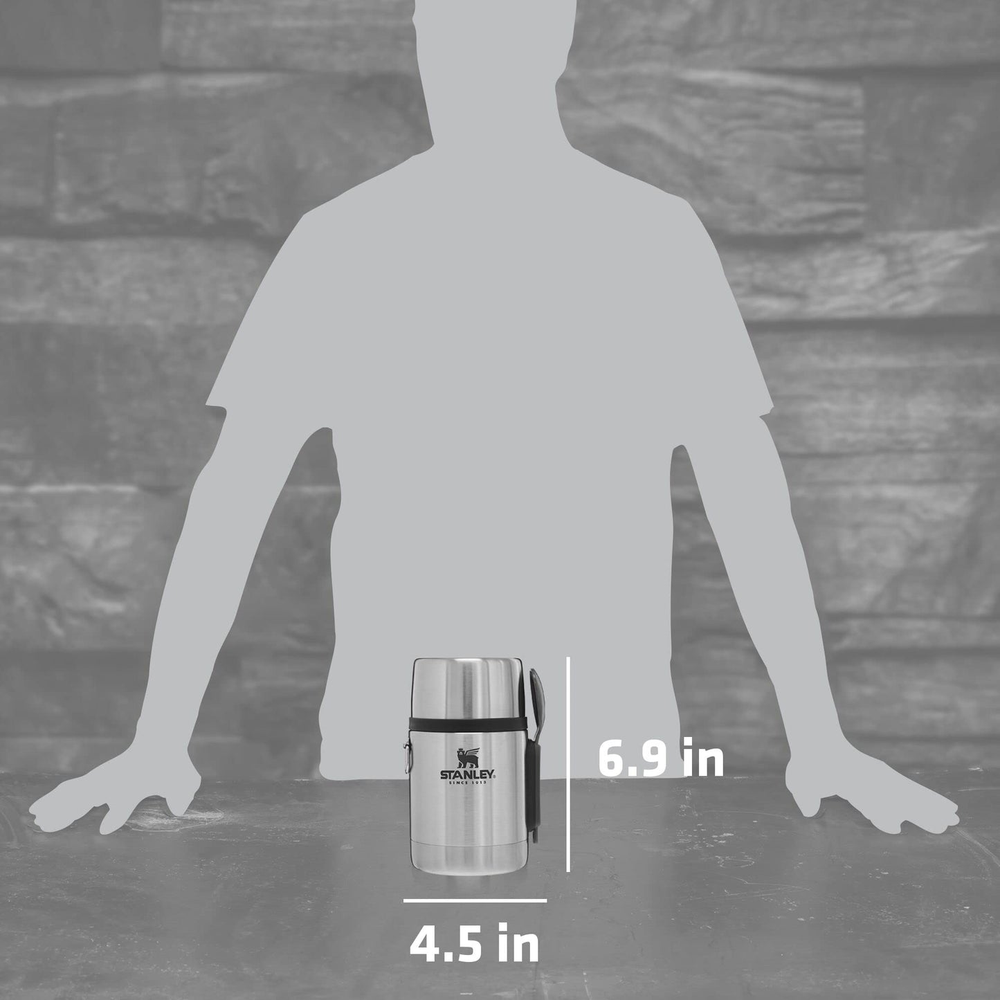 STANLEY Classic Food Jar and Spork 18 oz | Vacuum Insulated Food Container | Wide Mouth Screw On Lid | Packable for Travel | Stainless Steel…