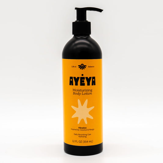 AYÉYA Moisturizing Body Lotion - Vibration - Mango, Cedarwood & Patchouli Oils - Vegan Daily Lotion with Mango Butter for Deep Hydration & Skin Repair