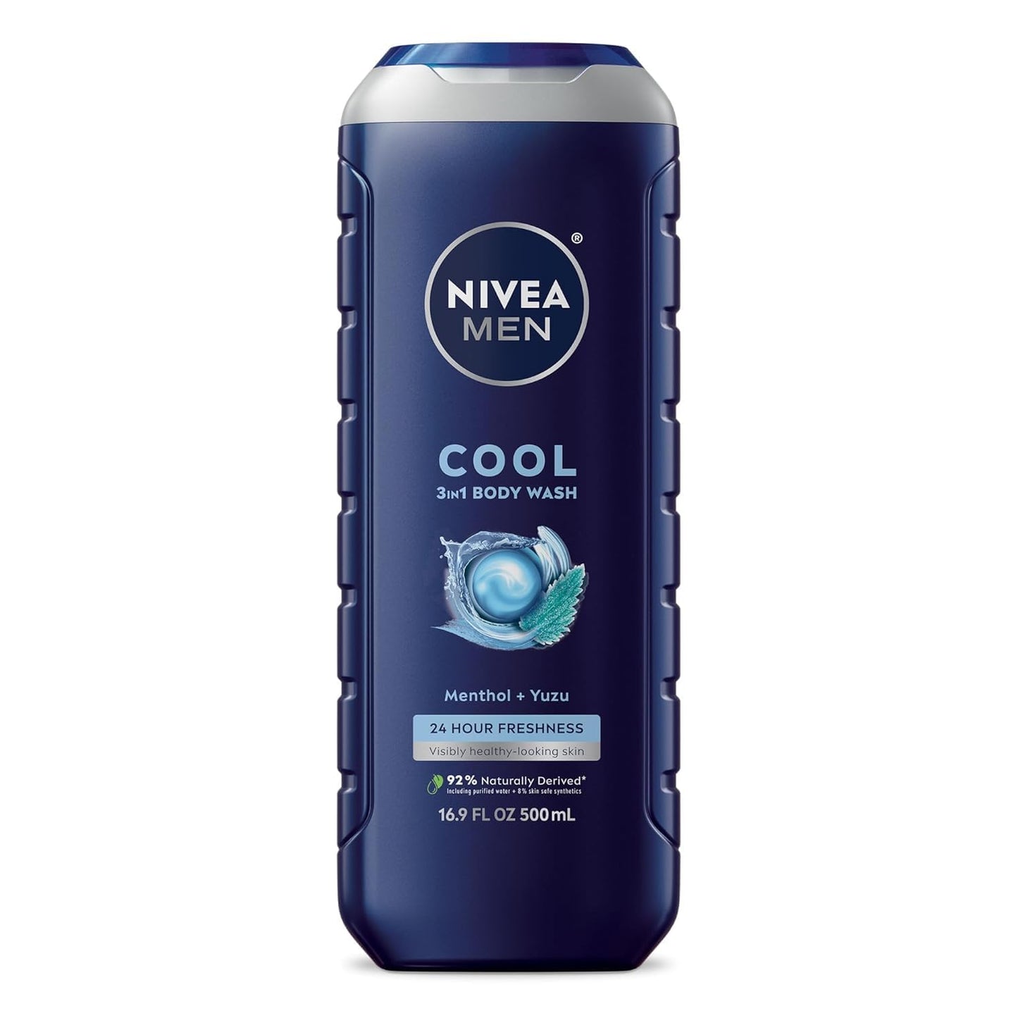 NIVEA FOR MEN Body Wash Cool 16.90 oz (Pack of 8)