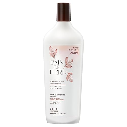 Bain de Terre Sweet Almond Oil Long & Healthy Conditioner, Strength & Protection for Weak, Damaged Hair, with Argan & Monoi Oils, Paraben-Free