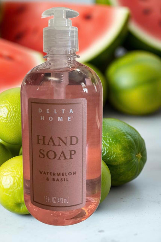 Delta Home Moisturizing Hand Soap, Watermelon & Basil Scent, Liquid Form, 16 Fl Oz