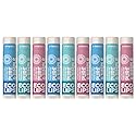 Eco Lips - Pure & Simple Raspberry, Coconut and Vanilla Organic Lip Balm 9-Pack (0.15 oz.) - 100% Natural. 100% Plastic-Free Plant Pod Packaging. Made