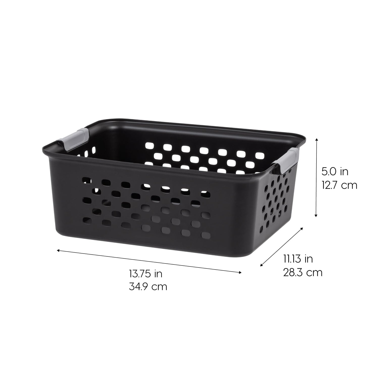 IRIS USA Plastic Storage Baskets, 6-Pack, Made in USA, Shelf Baskets Small Baskets Organizing Bins For Pantry Countertops Closet Shelves Laundry Room…