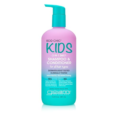 Eco Chic KIDs 2 In 1 Shampoo & Conditioner - Kids 2-in-1, for All Hair Types, Salon Quality, Lightweight & Hydrating, Gentle Formula, Vegan-Friendly
