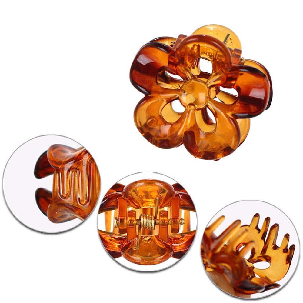 TOPYHL 12PCS Flower Shaped Small Hair Clips Claw Jaw Hair Clips Clamps Non-Slip Hair for Women Girls Hair Accessories