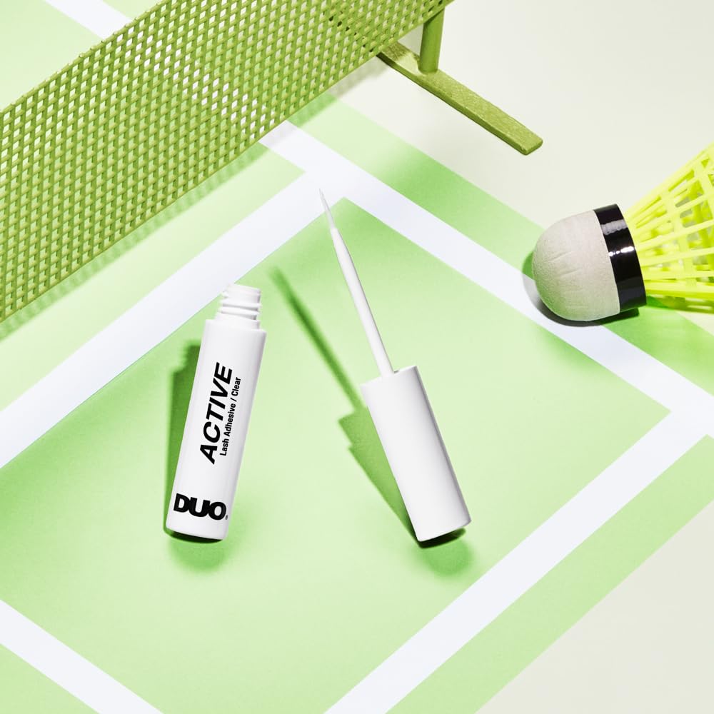 DUO Active Clear Lash Glue - Brush-On Lash Adhesive for Strip Lashes, Quick-Dry, Waterproof Eyelash Glue, 0.16 oz (4.6g)