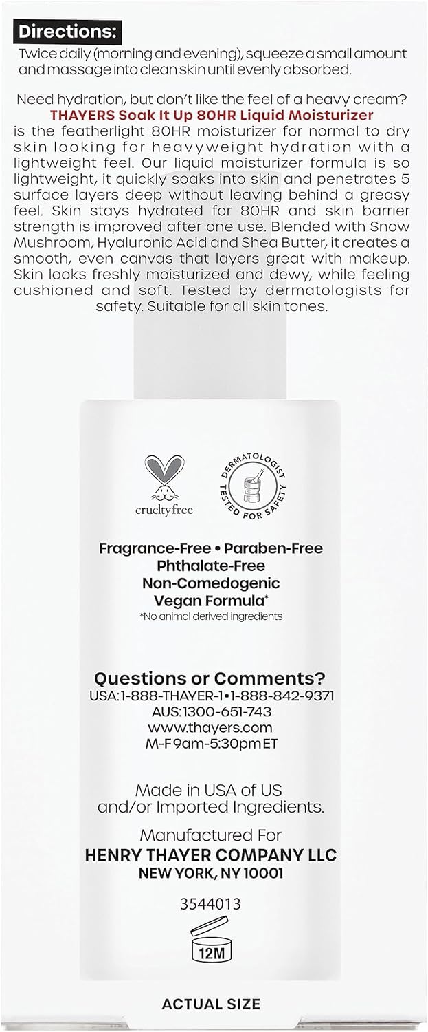 THAYERS Soak It Up Moisturizer, 2.5 Oz