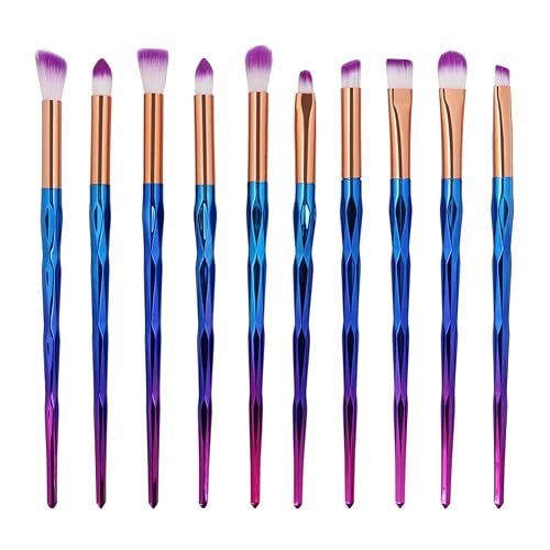 MIPPER 10pcs Diamond Handle Eye Makeup Brushes?Eyebrow Eye shadow Eyeliner Nasal shadow Cosmetics Brush Tool (purple)