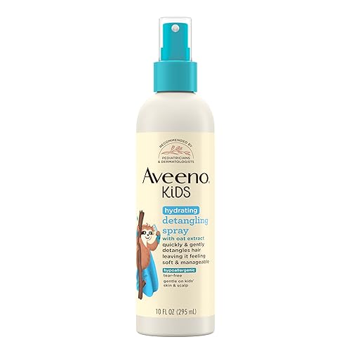 Aveeno Kids Hydrating Detangling Spray with Oat Extract, Quickly Detangles Hair, Tear-Free, Gentle on Sensitive Skin & Scalp, Detangler Spray