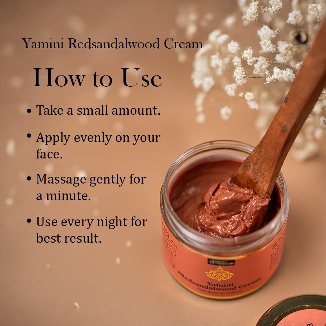 Bipha Ayurveda Yamini Red Sandalwood Face Night Cream With Vitamin E, Red Sandalwood Oil, Virgin Coconut, Almond And Lavender Oil For Flawless