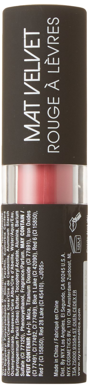 NYX Professional Makeup Velvet Matte Lipstick, Effervescent, 0.14 Ounce